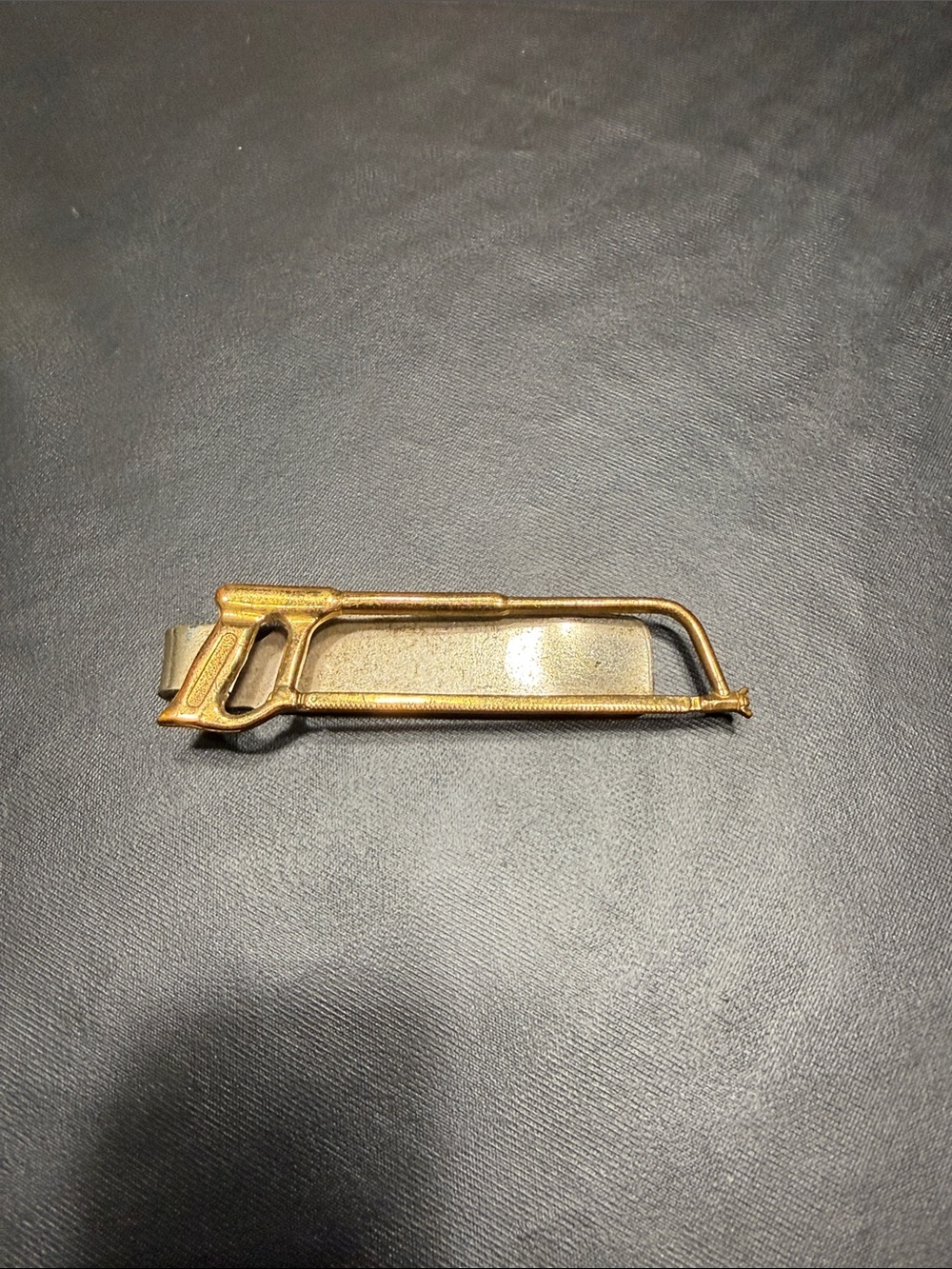 Vintage Gold Tone Saw Tie Clip